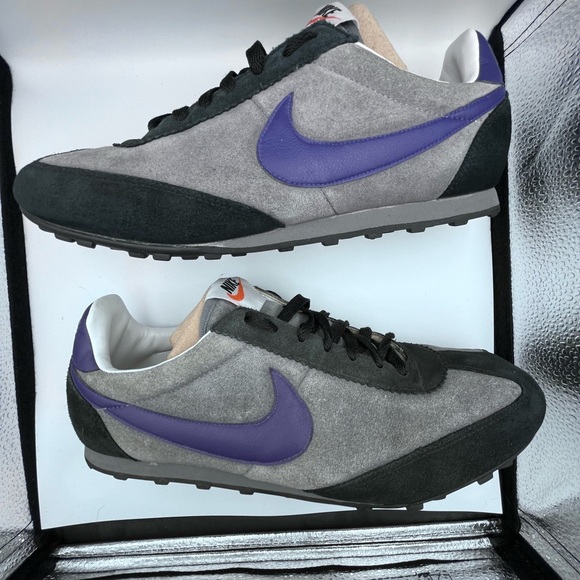 Nike Vintage Suede Sneakers Gray Purple Swoosh Men’s 10 EU 44 - Picture 9 of 13